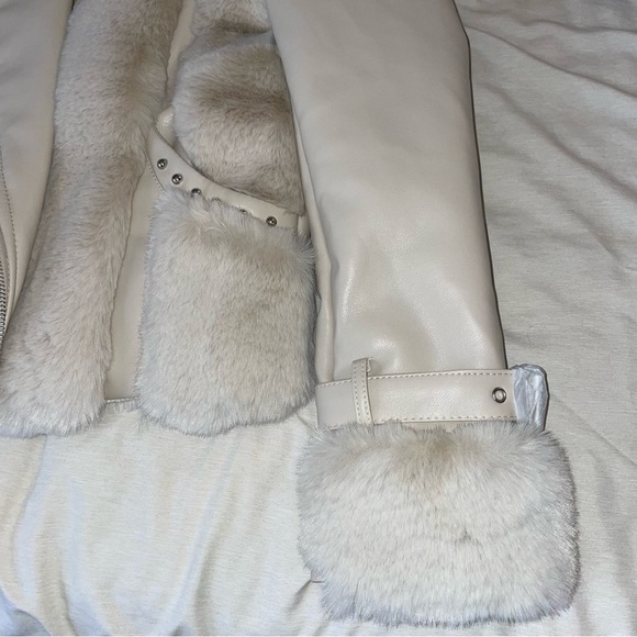 Faux Leather Fur Moto Jacket - Picture 5 of 7